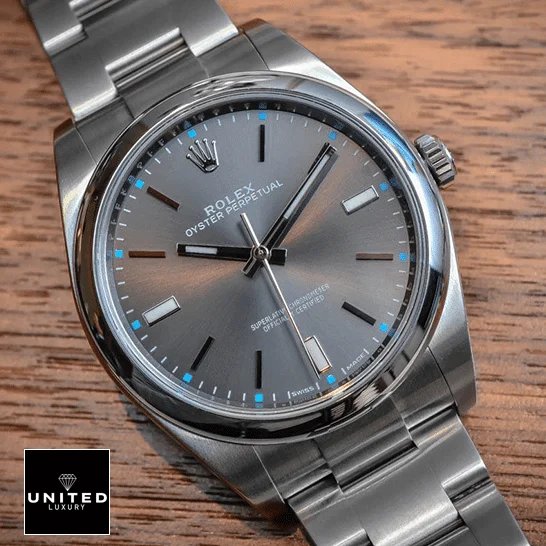 Rolex Datejust 114300 Oyster Perpetual Rolex Datejust Perpetual 114300 Replica dial is a dark rhodium grey with luminescent hands and hour markers