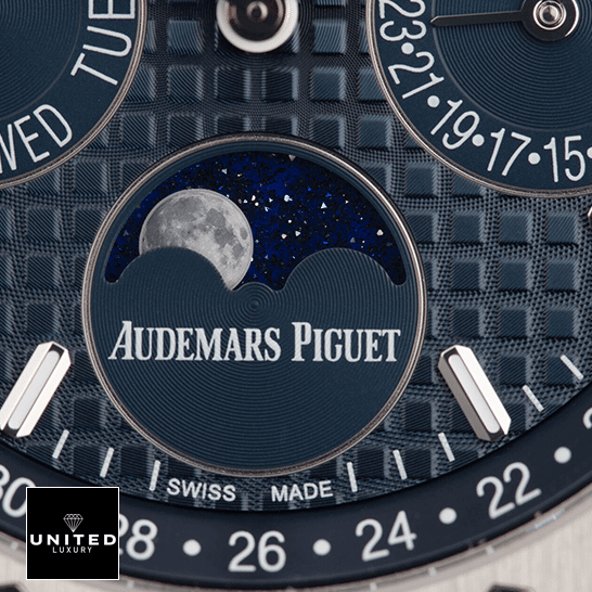 Audemars Piguet Royal Oak Offshore 26574ST.OO.1220ST.02 Audemars Piguet Royal Oak Blue Dial Replica moon close view