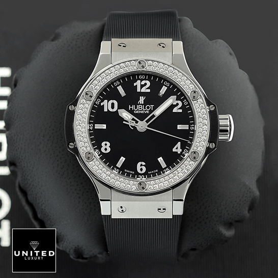 Hublot Big Bang Steel 361.SX.1270.RX.1104 Hublot Big Bang Steel Black Dial Diamond Bezel Replica in the box