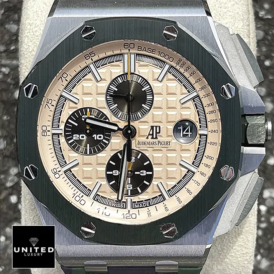 Audemars Piguet Royal Oak Chronograph 26331ST ap-leather-strap-dial
