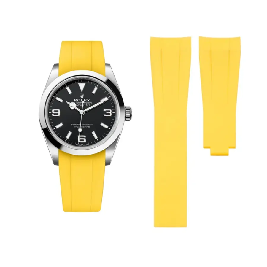 19bf28732a925b607481b4fa36a3ba2545a39724 Rolex – Explorer I – Rubber Strap – Yellow - Image 1