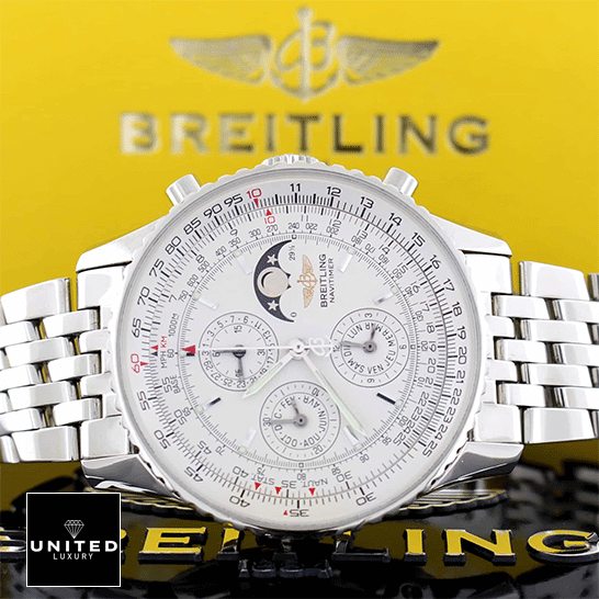 Breitling Navitimer Breitling Navitimer Olympus A19340 White Dial Replica yellow background