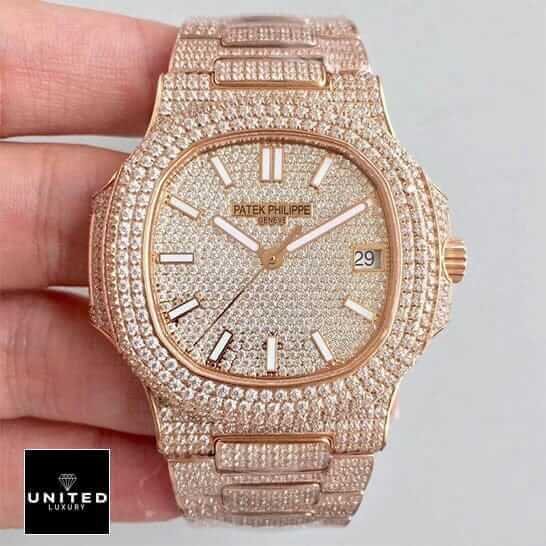 Patek Philippe Nautilus Patek Philippe Nautilus 5719/10G-010 Diamond Dial Replica