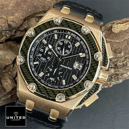Audemars Piguet Royal Oak Offshore 26030IO.OO.D001IN.01 Ap montoya replica black dial gold case