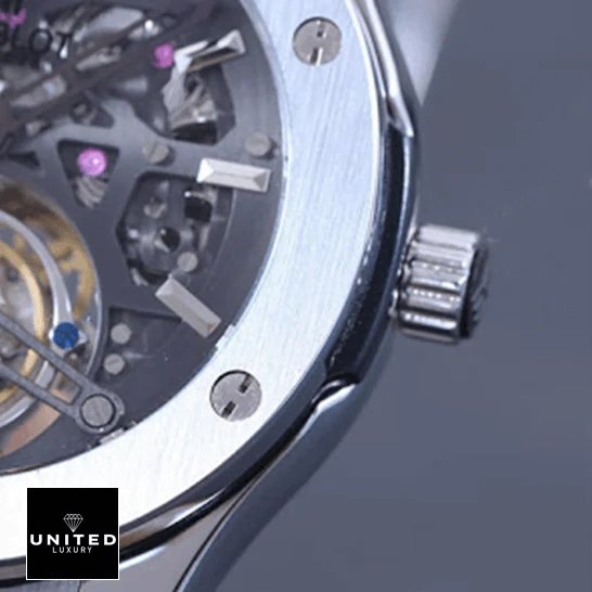 Hublot Big Bang Unico 505.TX.0170.LR Hublot Classic Fusion Tourbillion Skeleton Dial Steel Case Replica crown