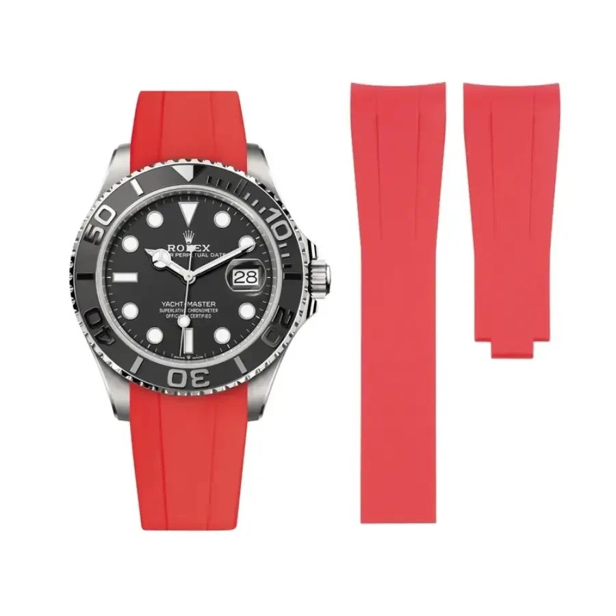 25d839a611dad5dd35f902512a8c4aa53ddcb682 Rolex – Yacht-Master – Rubber Strap – Red - Image 1