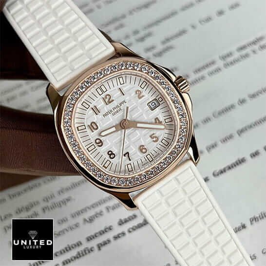 Patek Philippe Aquanaut Luce 5268/200R-012 Patek Philippe Aquanaut Luce Diamond Bezel Replica white rubber bracelet