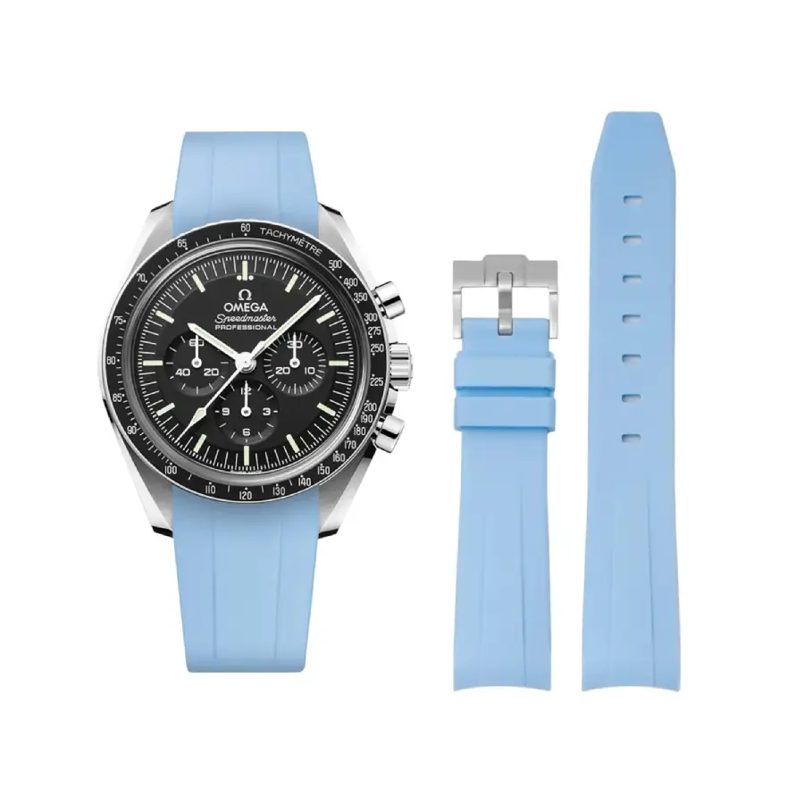 2803ae70f93611880e78f1d4ab5301af5c7737c8 Omega – Speedmaster – Rubber Strap – Blue - Image 1