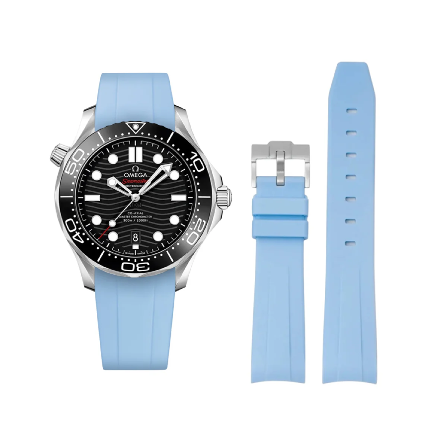 2969b528f8f465b0d00cbcfddb53bdd2708f7a73 Omega – Seamaster – Rubber Strap – Blue - Image 1