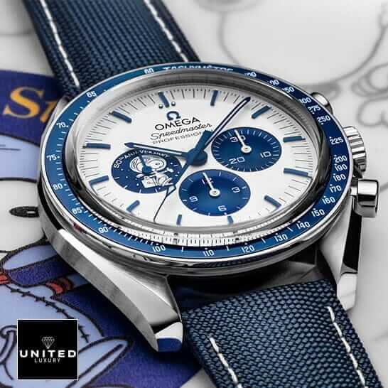 Omega Speedmaster Omega Speedmaster Blue Rubber Bracelet Replica crown / push button