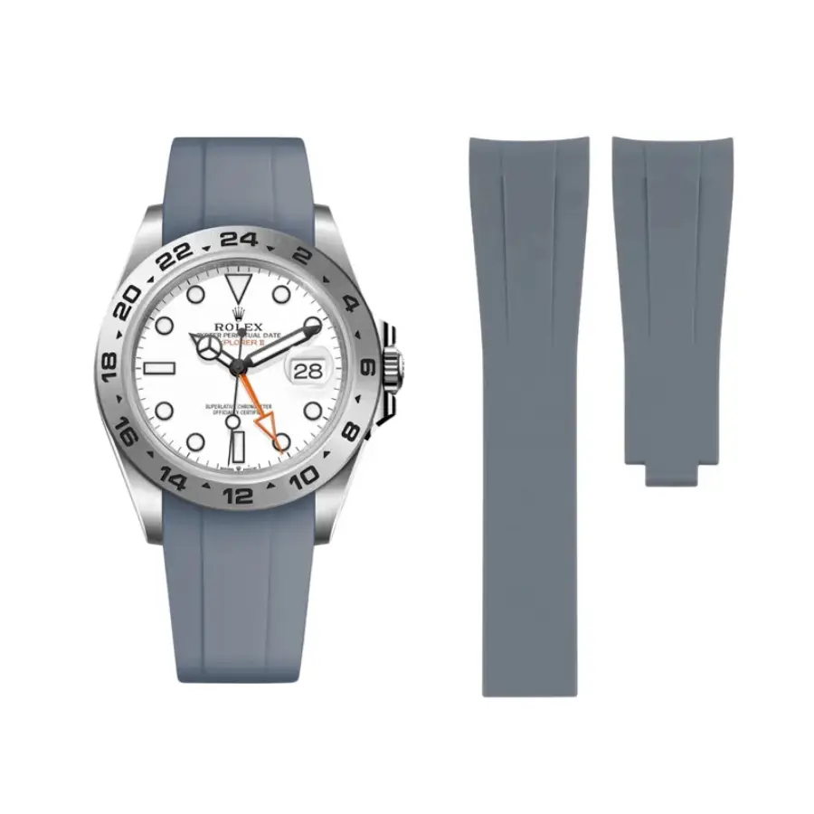 2d2846028ed2a3b6561f7eb20027bce8cbc0f80f Rolex – Explorer II – Rubber Strap – Grey - Image 1