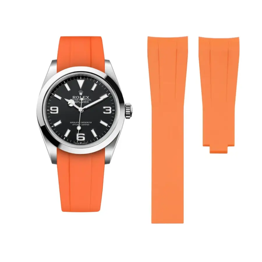 344a87042c29a7111d83f141a1f1ff858d7567a6 Rolex – Explorer I – Rubber Strap – Orange - Image 1