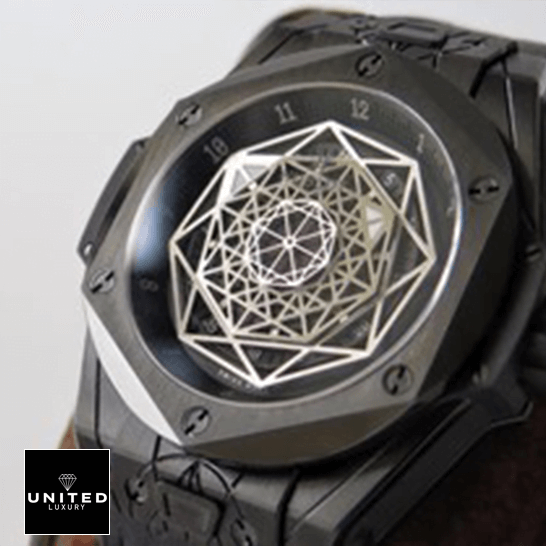 Hublot Big Bang Hublot Big Bang All Black White Dial Replica front view white background