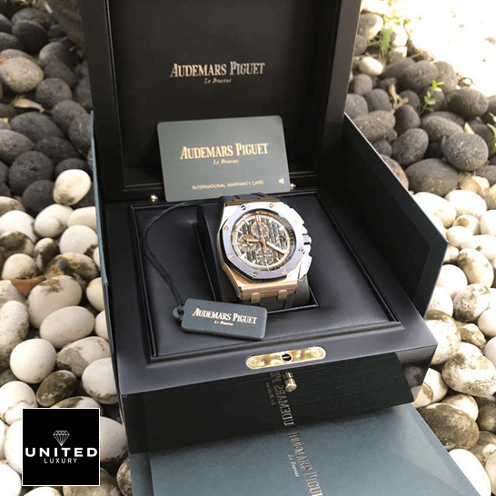 Audemars Piguet Royal Oak Offshore 26208ST.OO.D305CR.01 Audemars Piguet Royal Oak Replica in the ap box stone background