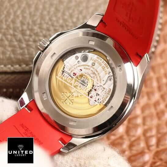 Patek Philippe Aquanaut 5167A Patek Philippe Red Rubber Bracelet Steel Case Replica upside view