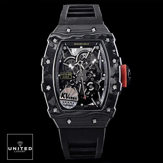 Richard Mille RM 35-02 Richard Mille RM3502 Carbon Skeleton Dial Black Replica front view