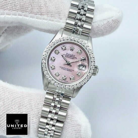 Rolex Datejust 126234 Rolex Datejust Diamond Bezel & Dial Replica between the fingers