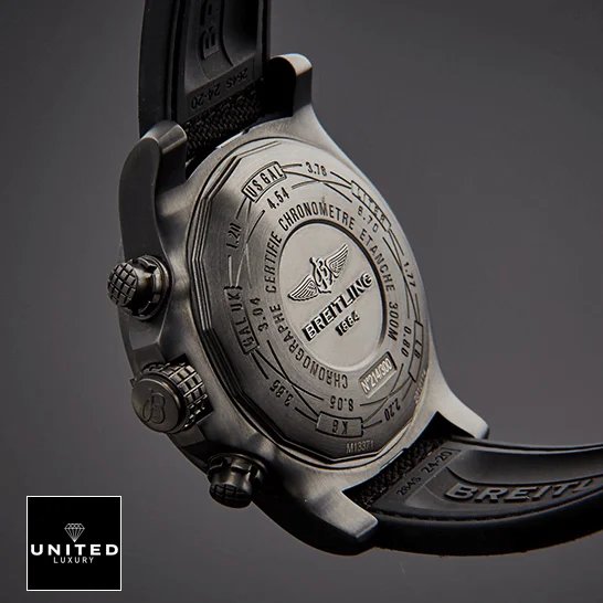 Breitling Super Avenger II M133711A/BF30 Breitling Super Avenger M133711ABF30 Black Steel Case Replica upside view