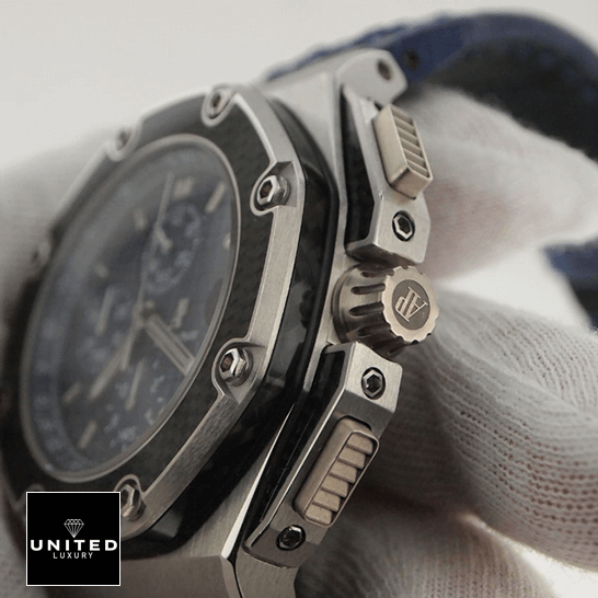 Audemars Piguet Royal Oak Offshore 26030PO.OO.D021IN.01 AP Royal Oak 26030PO.OO_.D021IN.01 Black Bezel Replica crown & push button