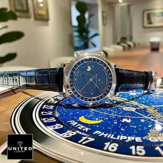 Patek Philippe Celestial 6102P-001 Patek Philippe Celestial Grand 6102 Blue Leather Bracelet Replica in the house