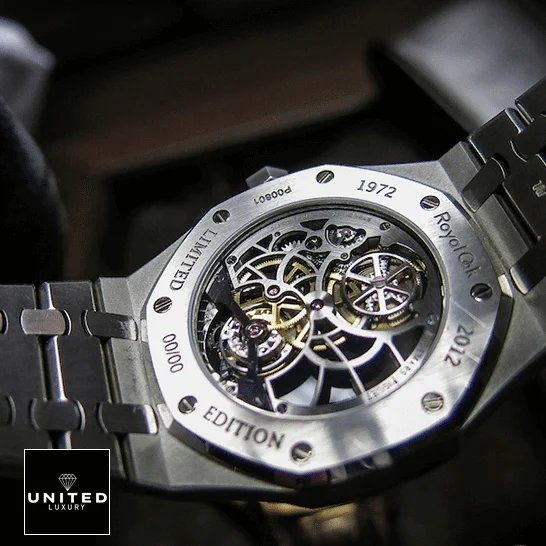 AP Royal Oak Audemars Piguet Stainless Steel Case Skeleton Dial Replica upside view