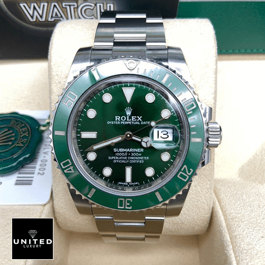 Rolex Submariner Date 116610LV Rolex Submariner Hulk 116610LV Green Dial Replica in the Box