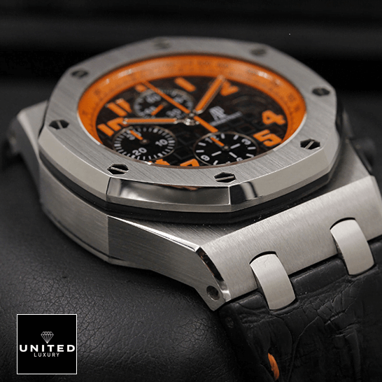 Audemars Piguet Royal Oak Offshore 26170ST.OO.D101CR.01 Audemars Piguet Steel Bezel Orange Dial Replica black background