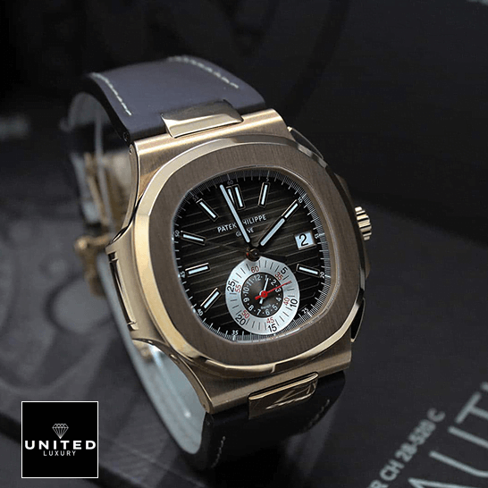 Patek Philippe Nautilus Chronograph Flyback 5980R-001 Patek Philippe Rose Gold Bezel Replica front view