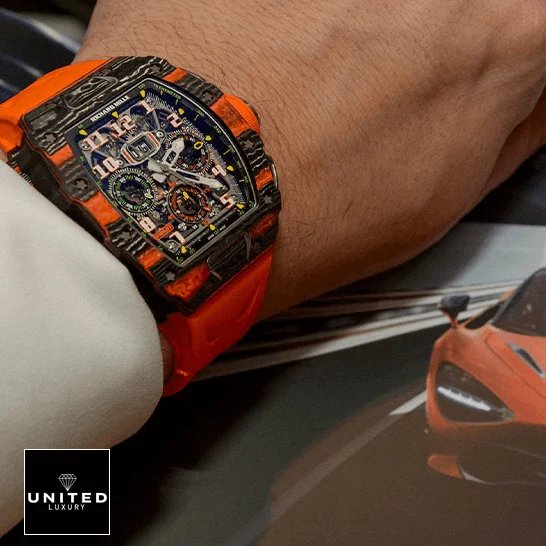 Richard Mille RM 11-03 Richard Mille Orange Bracelet Cabron Case Replica on the wirst