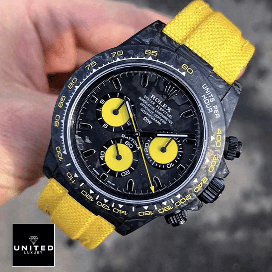 Rolex Cosmograph Daytona DIW Rolex Daytona Lemon Yellow Textile Bracelet Replica