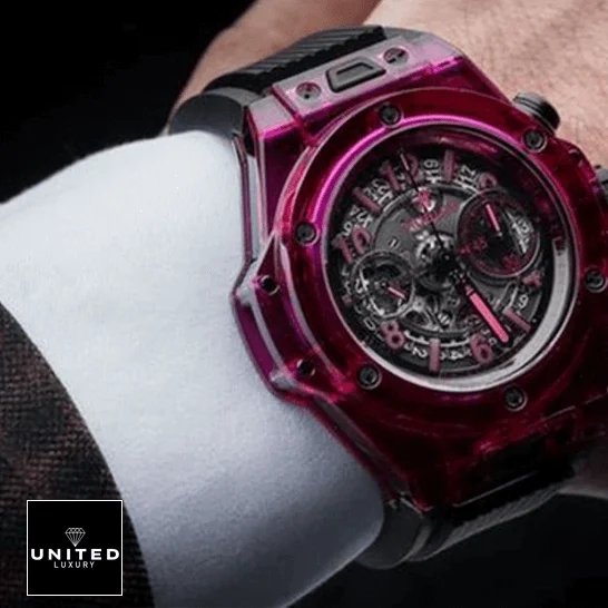 Hublot Big Bang Unico Hublot Big Bang Unico Red Sapphire 411.JR_.4901.RT Replica on the man wrist
