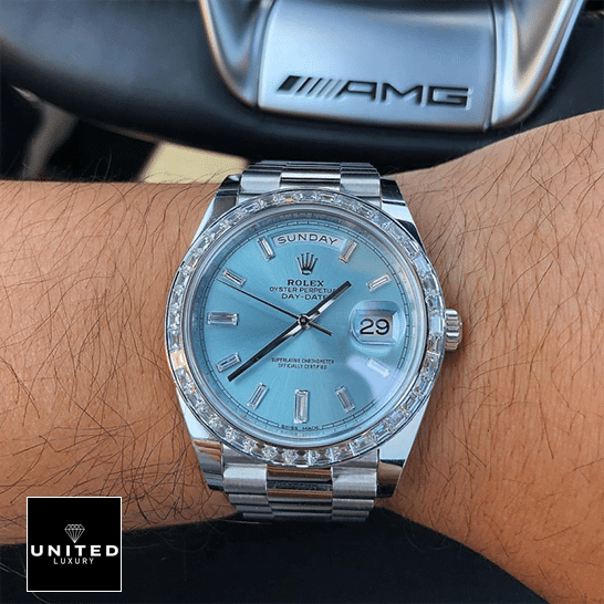 Rolex Day-Date 228396TBR Rolex Day-Date 228396TBR001 Replica on is arm