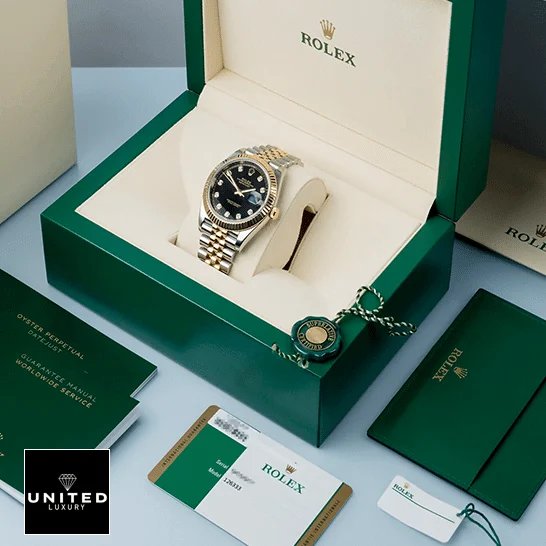 Rolex Datejust 12633BKDJ Ultra Realistic Replica Rolex Datejust 12633BKDJ Two Tone Jubilee Bracelet Replica in the Green Rolex Box