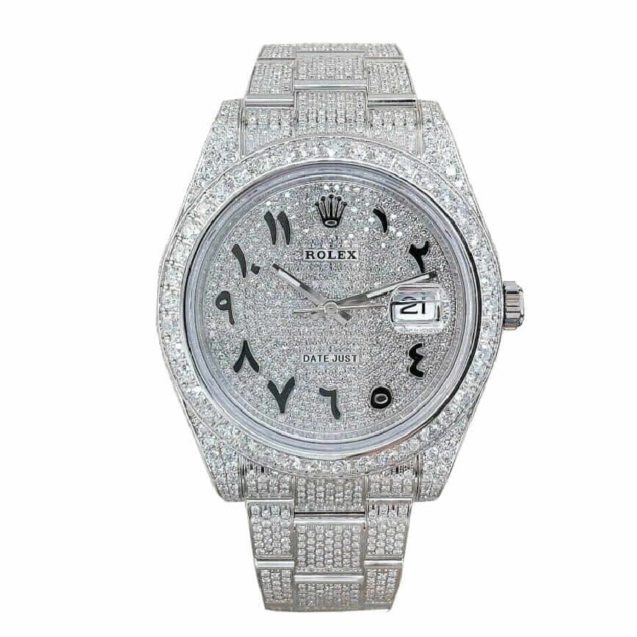 5ac360f15f103a4b843b1b00c7075029a6397e2c Rolex Datejust 126300 “Iced Out Arabic Dial” Super Clone Quality - Image 1