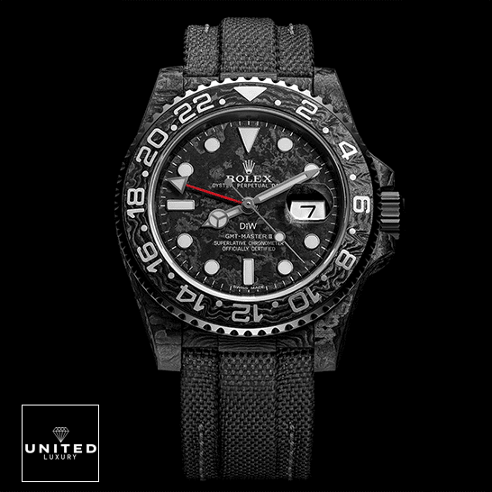 Rolex GMT Master 116610LV Rolex DiW NTPT Carbon Black Dial Replica ceramic stick hour markers