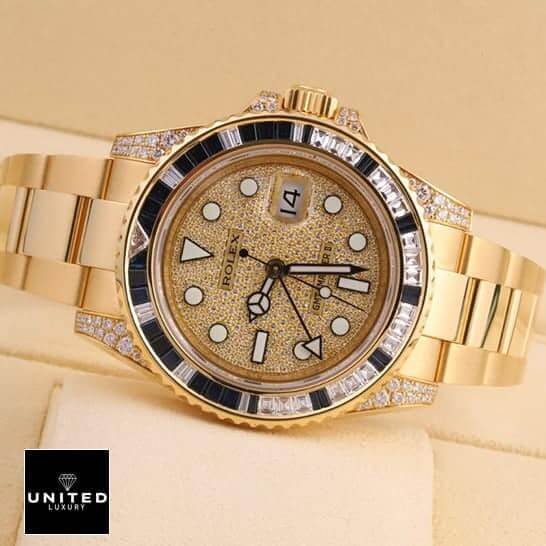 Rolex GMT-Master 116758SA Yellow Gold Oyster Bracelet Replica