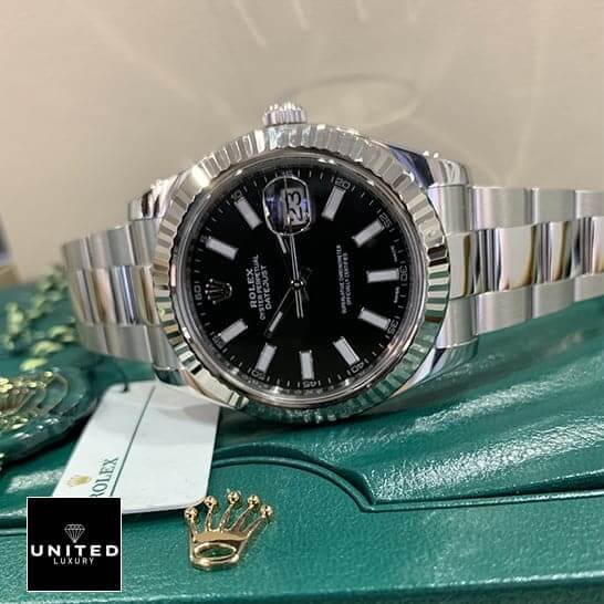 Rolex Datejust 116334BKSO Automatic Rolex Datejust II Automatic Black Dial 116334BKSO Fluted Bezel Replica on the Green Rolex Box