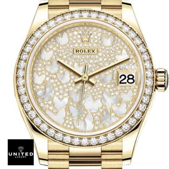 Rolex Datejust 278288RBR Rolex Datejust 278288RBR-0011 Yellow Gold And Diamond Automatic Butterfly Dial Replica