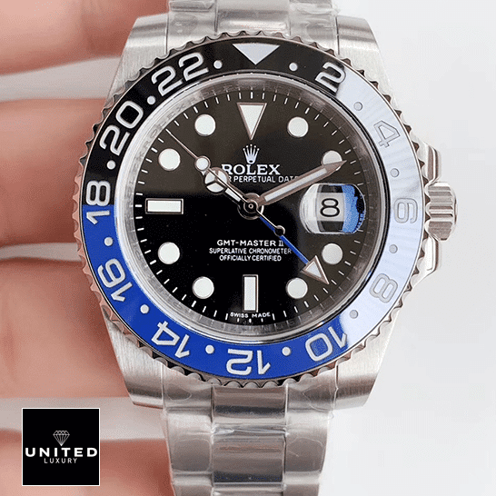 Rolex GMT-Master II 116710BLNR Rolex GMT-Master II Black Dial 116710BLNR Oyster Replica black with stick and dot hour markers