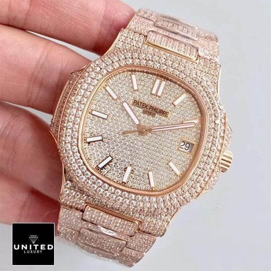 Patek Philippe Nautilus Patek Philippe Nautilus 5719/10G-010 Gem-Set Bezel Replica