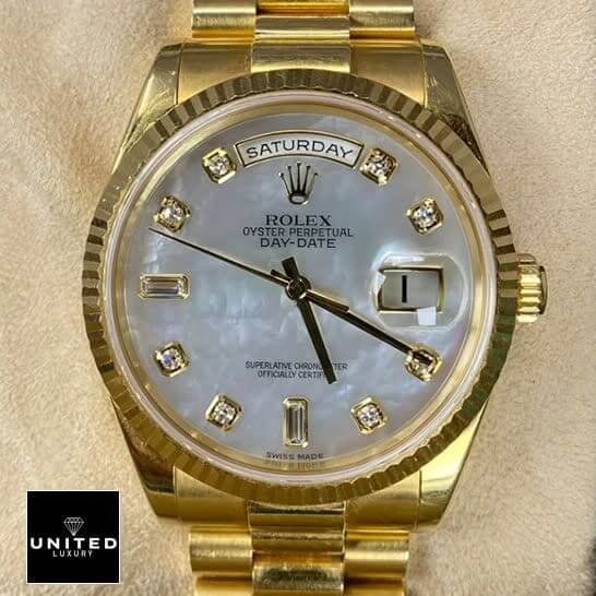 Rolex Day-Date 128238 Rolex Day Date 128238 Replica Champagne dial with diamonds