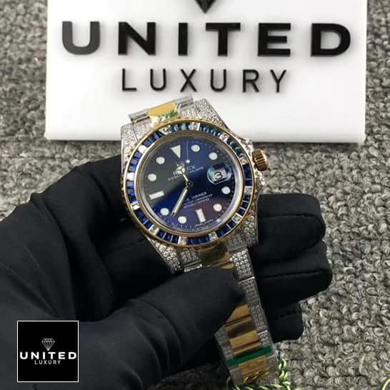 Rolex Submariner Date 18038 Rolex Submariner 18038 Blue Dial Gem-Set Bezel Replica