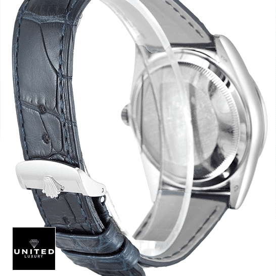 Rolex Day-Date 118139-0004 Rolex Day-Date 118139-0004 V5 Black Leather Bracelet Stainless Steel Clasp Replica