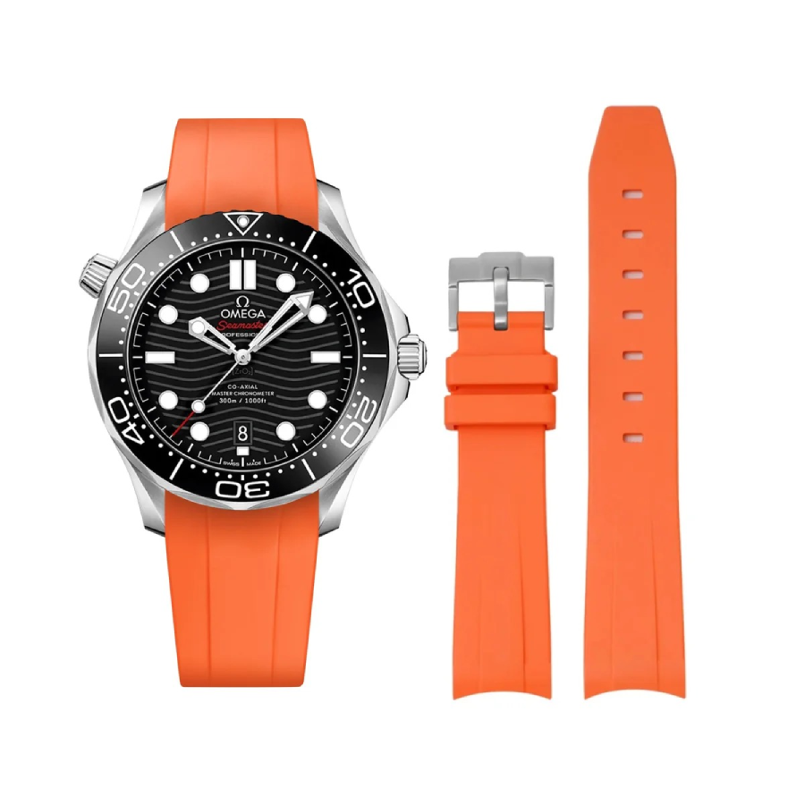 783e5048d3154a5033f8a202b12b9ad98b9319d9 Omega – Seamaster – Rubber Strap – Orange - Image 1