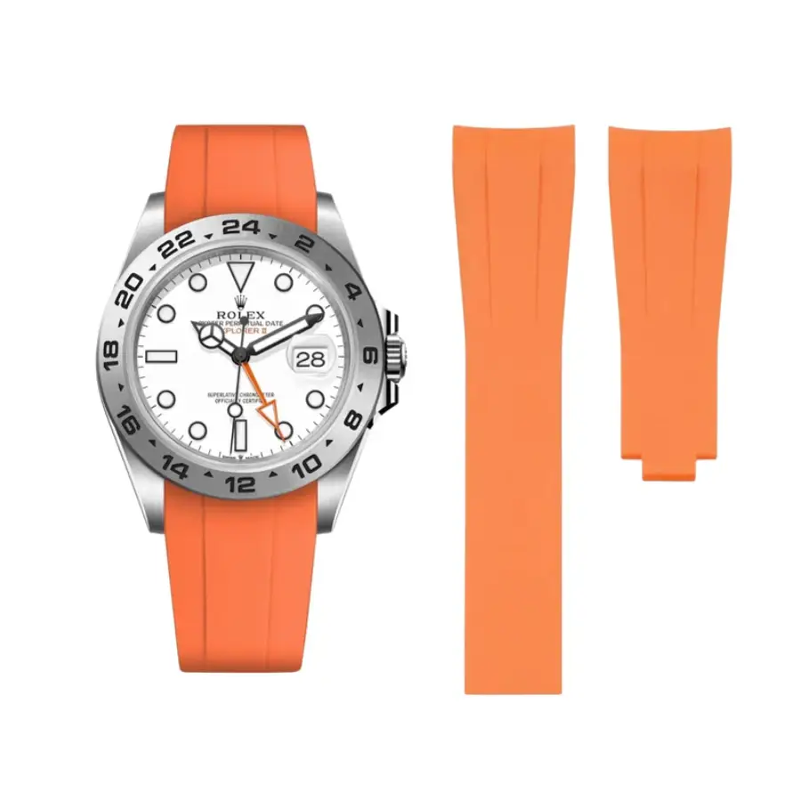 7a0512e8cc615013d8190403496c7a58f486fad7 Rolex – Explorer II – Rubber Strap – Orange - Image 1