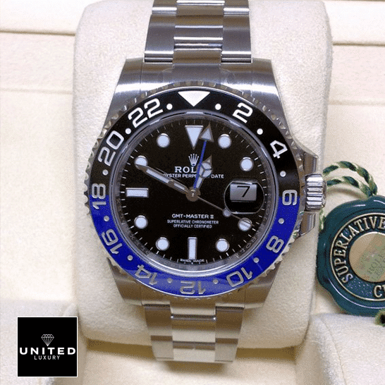 Rolex GMT-Master II 116710BLNR Rolex GMT-Master II Black Dial Batman Bezel 116710BLNR Oyster Replica in the Rolex box