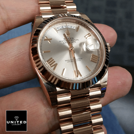 Rolex Day-Date 228235-0016 Rolex Day-Date 228235 AR Stainless Steel With Rose Gold Wrapped Rhodium Dial Replica