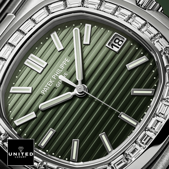 Patek Philippe Nautilus 5711/1300A-001 Patek Philippe Diamond Bezel Green Dial Replica front view