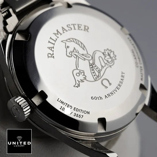 Omega Seamaster Railmaster Steel 220.10.38.20.01.002 Masterpiece Replica omega seamaster 220.10.38.20.01.002 replica case Omega Seamaster 220.10.38.20.01.002 Stainless Steel Case Replica upside view