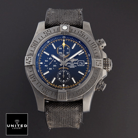 Breitling Super Avenger II M133711A/BF30 Breitling Super Avenger M133711ABF30 Black Dial Replica front view